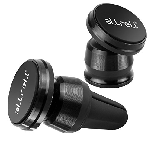 [4 en 1] Support Voiture Magnétique, aLLreLi Support Voiture Téléphone Aimanté à Grille d’Aération Air Vent avec iPhone 8, iPhone 7, 6, 6s, 6 Plus, Galaxy S9, S8, S7, s'adapte à Tous Les Smartphone Cover