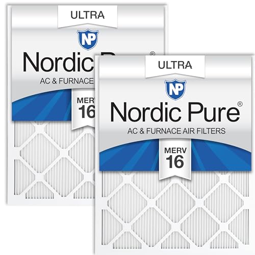 Image of Nordic Pure 14x30x1 (Actual Size: 13 15 /16 x 29 15 /16 x 3 /4) Pleated Ultra MERV 16 AC Furnace Air Filters-With 2.5X More Media for Allergy & Dust Relief, Max Efficiency & Low Airflow Resistance 2 Pack