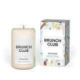 Homesick Scented Candles for Home (Brunch Club) - 13.75 oz Long-Lasting Soy Wax Blend Jar Candle Gifts for Women & Men, 60-80 Hours Burn Time - Notes of Pomegranate Juice, Wild Berries & Prosecco