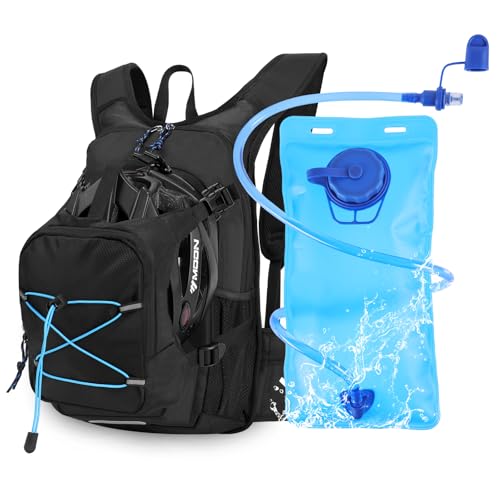 zeroto Mochila de hidratación con vejiga 2L, mochila de correr con bolsa hídrica mochila running ligera mujer hombre mochila ciclismo impermeable para correr bicicleta senderismo senderismo (negro)
