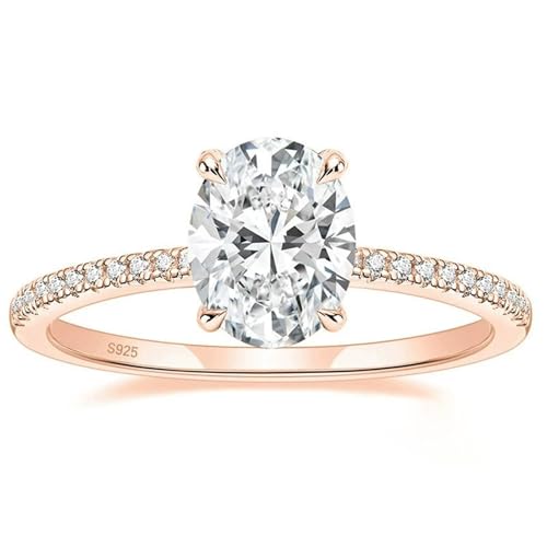 Bague argent 925 femme ovale avec solitaire 3ct haut de gamme