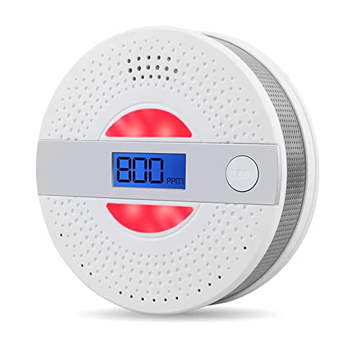 Smoke and Carbon Monoxide Detector: Combination Smoke & CO Alarm with LCD Display, LED Lights and Lound Sound Alert, Auto-Check, Portable Fire Co Alarm for Home Business Smoke and Carbon Monoxide Detector: Combination Smoke & CO Alarm with LCD Display, LED Lights and Lound Sound Alert, Auto-Check, Portable Fire Co Alarm for Home Business