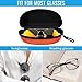 ZONLY 3 Pack Sunglasses Case Portable Travel Zipper Eyeglasses Case Hook With Cleaning Cloth (B-red+blue+orange)