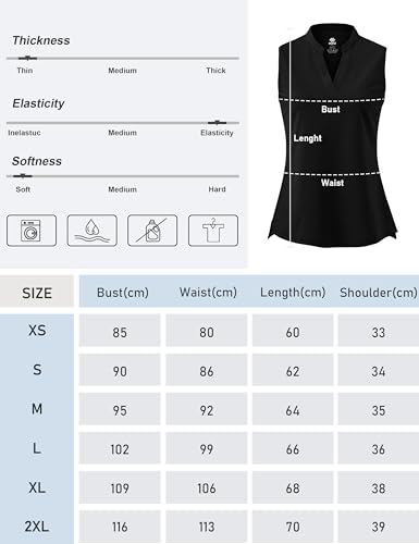Miniatura 7 de Ajezmax Polo Mujer Sin Mangas Verano Algodón Camiseta Deportivo Poloshirt Transpirable Golf Tops