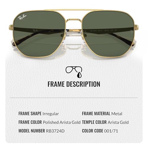 Ray-Ban RB3724D Square-Round Shaped Sunglasses for Men & Women with Official RAYBAN Eyewear Kit3