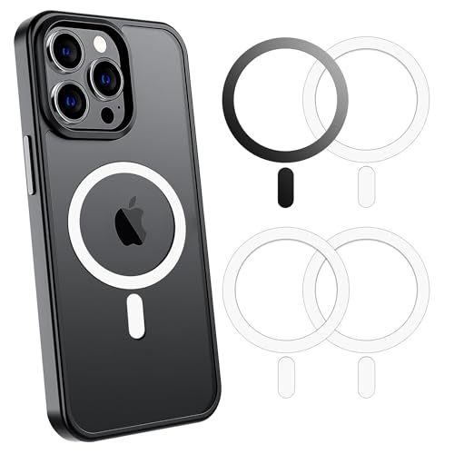 Aothey Magsafe シール リング 超薄型 防回転設計 マグセーフシール付き 通用 Magsafeアクセサリー対応 磁気増強 ワイヤレス充電対応 ブラック1・ホワイト3