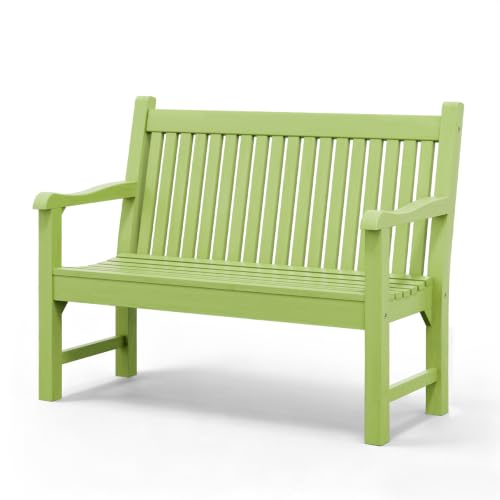Image of Psilvam 2-Person Outdoor Bench with 700 Lbs Weight Capacity, Dark Green