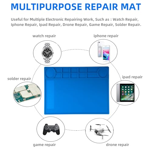 Image of Kaisiking Magnetic Silicone Soldering Mat Heat Resistant Soldering Repair Work Mat Electronics Soldering Mat (102 Soldering Mat)