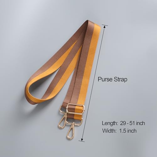 Image of chushui Purse Strap Replacement Crossbody Wide Adjustable, Bold Preppy Stripe Color Block Retro Sporty Woven with Metal Hardware 29-51 Inches for Totes Handbags