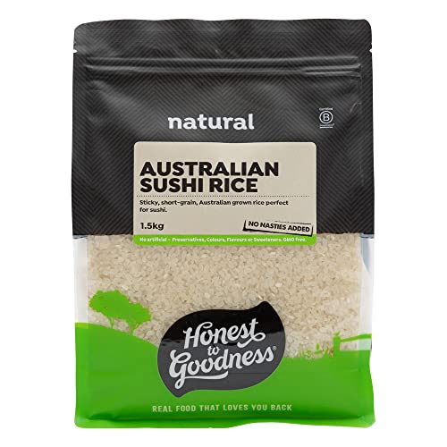 Honest to Goodness, Australian Sushi Rice, 1.5 Kilograms - Short-grain, Slightly sticky and retains moisture when cooked. Full flavoured, nutty and filling.
