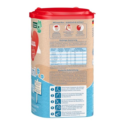 11. Bild von Milumil Milupa Pre Babynahrung, Anfangsmilch von Geburt an, Baby-Milchpulver, 800 g 800 g (1er Pack)