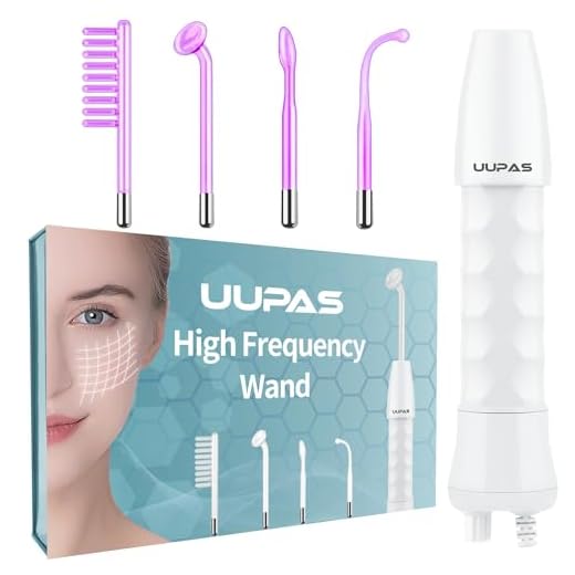High Frequency Facial Wand-UUPAS Portable Handheld High Frequency Facial Machine Skin Facial Wand with 4 Violet Tubes