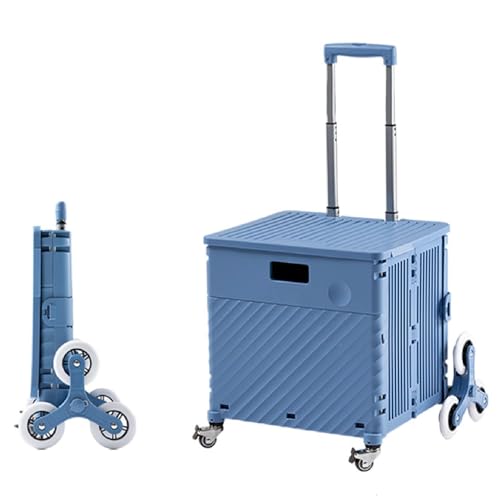 Vehículo utilitario plegable de alta resistencia con tapa de 65 L, ruedas giratorias de 360°, aleación de aluminio ligera, sin ruido, perfecto para ir de compras al aire libre y para tiendas
