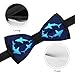 Meaudiwes Adjustable Tuxedo Bow Tie Novelty Tie Fashion Decor Bow Tie Compatible with Ocean Blue Sea Floating Sharks For Wedding Party