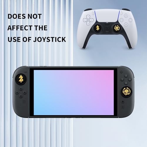 Image of PERFECTSIGHT Cute Thumb Grip Caps for Switch 2, PS5 PS4 Xbox Series X /S Xbox One Switch PRO Controller Steam Deck, 4PCS Soft Rubber 3D Thumbsticks Button Joystick Cover, Black Z Eyes