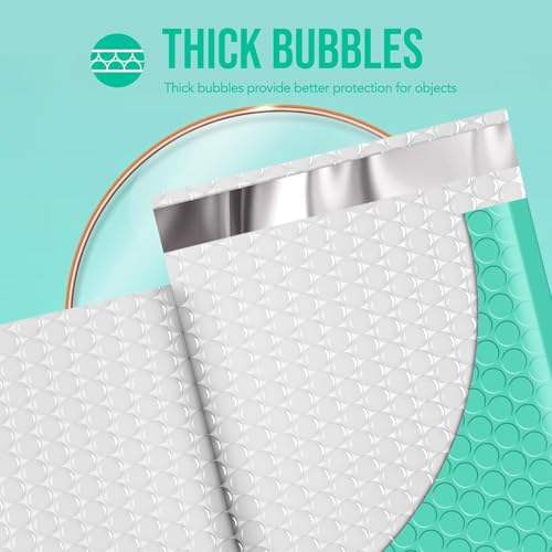 Image of Fuxury Bubble Mailers 10.5x16 inch Teal Padded Envelopes 3750 Pack Bulk Strong Adhesion Full Pallet of Padded Mailers Thick Bubble Envelopes for Small Business Mailing Books Clothes Makeup Supplies