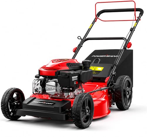 Image of PowerSmart 21-Inch Gas Lawn Mower with B&S Engine, 3-in-1 (Bag /Mulch /Rear Discharge), Self-Propelled, 6 Cutting Heights, Durable Steel Deck, Rear-Wheel Drive