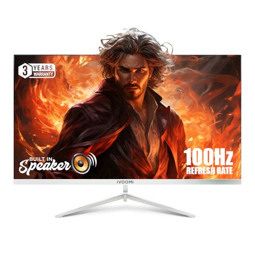 Image of iVOOMi 22 inch (54.6 cm) Ultra Slim Flat FHD Monitor for PC with 100Hz Refresh Rate, Bezel-Less Design, Flicker Free, VGA & HDMI Port, Eye Care Features, Includes HDMI Cable, 3 Years Warranty