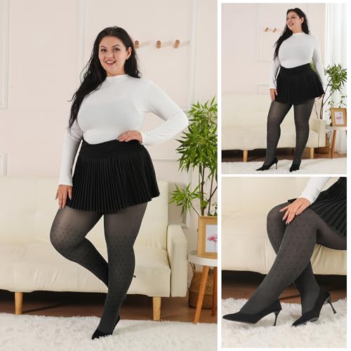 Image of UISLII Plus Size Fleece Lined Tights for Women