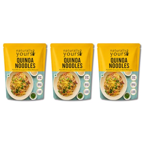 Image of Naturally Yours Quinoa Hakka Noodles | Quinoa & Whole Wheat | No Maida, No Onion No Garlic, Jain Friendly, Vegan, Preservative Free, No MSG | High Protein & Fiber | Tastemaker Inside | 180g Pack of 3