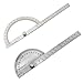 2PCS Stainless Steels 0-180 Degrees Protractor, Angle Finder Tool Protractor, 7.6/11.0-Inch Arm Woodworking Ruler, Durable Adjustable Measuring Tool