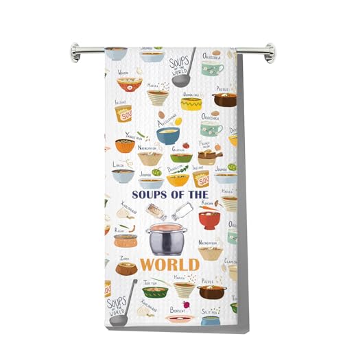 G2TUP Soups Kitchen Towels Soup Dish Towels Soup Themed Towel Soups of The World Gift (SOUPS of The)