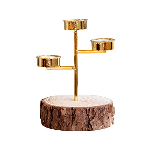 Portavelas de té Portavelas Portavelas de Madera nórdica Creativa Portavelas de Oro Portavelas de Metal Portavelas Taza de Vela Faro