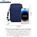 Casecret Mini Tasche Damen Handy Schultertasche Kleine Handytasche zum Umhängen mit Geldbörse Umhängetasche Brieftasche Kartentasche Crossbody Bag für iPhone 14 13 11 Samsung Xiaomi Bis zu 7" Blau
