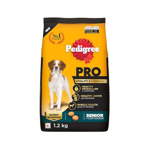 Image of Pedigree PRO Senior (7+ Years) Dry Dog Food, 3 kg, High-Protein Dog Food, Expert Nutrition with 33%* More Nutrients