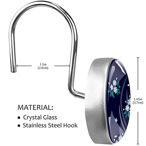 Crochets de rideau de douche métalliques sans rouille bleu marine