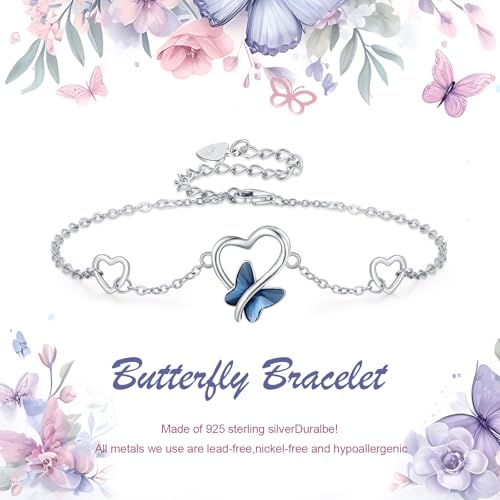 Image of Dragonfly Bracelet 925 Sterling Silver Butterfly Bracelet Adjustable Celtic Moon Bracelet Irish Celtic Jewelry Gifts for Women