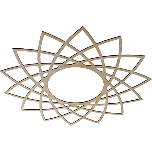 Image of Ekena Millwork 40 inchOD x 15 3 /8 inchID x 1 /4 inchT Eleanor Wood Fretwork Pierced Ceiling Medallion, Birch