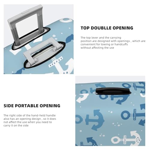 Cute anchor blue Travel Luggage Covers - Elasticity Suitcase Covers Protector for Luggage 18-32 Inch4