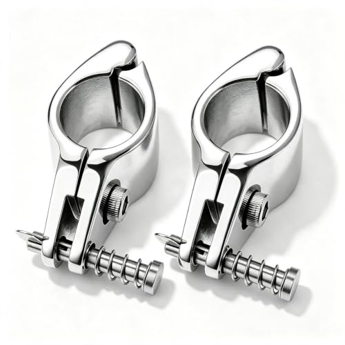 RedSnake Yacht sailing boat railing Marine Grade 1inch Hinged Jaw Slide with Boat Pin & Cam Clamp Pipe clamp bimini top hardware (1" 25CM x 1pair)