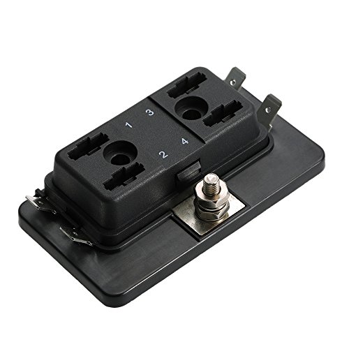 Sangmei Suporte de caixa de fusíveis de mini lâmina de 4 vias APM ATM 5A 10A 25A para barco a motor