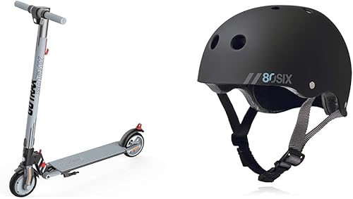 Gotrax Vibe Electric Kick Scooter & 80Six Dual Certified - Casco de bicicleta, scooter y monopatín para niños, negro mate, a partir de 8 años
