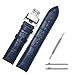 TRISTRAPS Cinturini per orologi in vera pelle a sgancio rapido con chiusura a fibbia a farfalla 18mm 20mm 22mm 24mm, cinturini di ricambio per uomo donna, impermeabili (22mm, Blu)