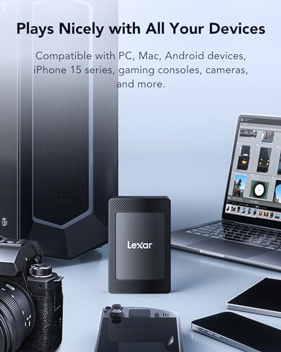 Image of LEXAR SL500 1TB External SSD USB 3.2 GEN 2X2 Type-C Solid State Drive - Black