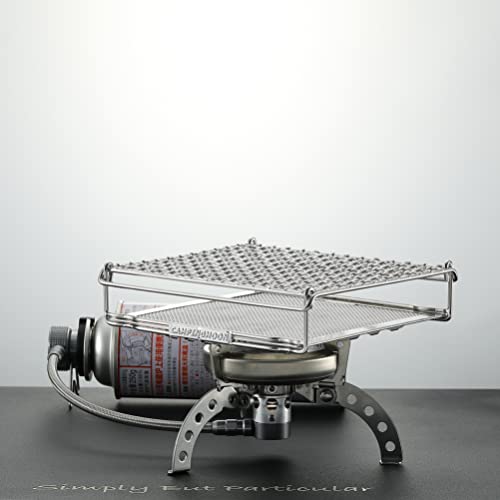 CAMPINGMOON Camping Toaster for Gas Stove Top Fire Grill Grid 304 Stainless Steel Bread Toasters Cooking Grill With Anti Scalding Mesh Fork Medium Size US-1615 - Thumbnail 7