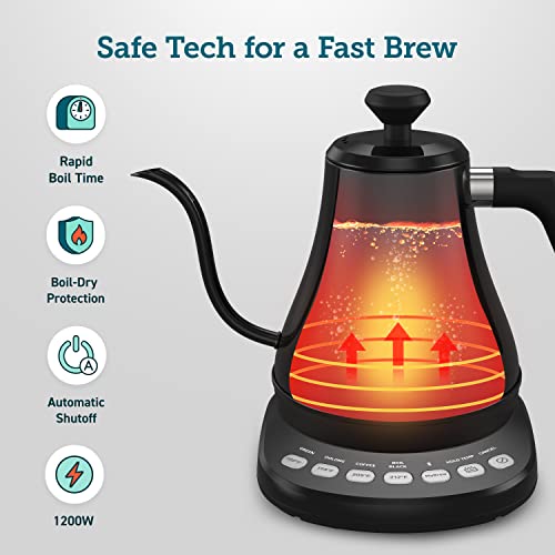Image of Cosori Smart Gooseneck Electric Kettle, App & Temperature Control, 0.8L