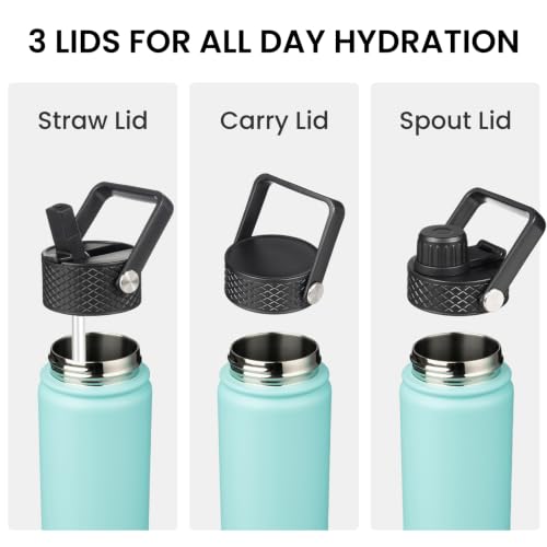 Image of Konokyo 18 oz Insulated Stainless Steel Water Bottle with Straw Lid