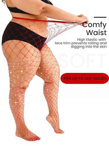 Image of Plus Size Fishnet tights Glitter stockings Sparkly Pantyhose Leggings for women-Big Mesh