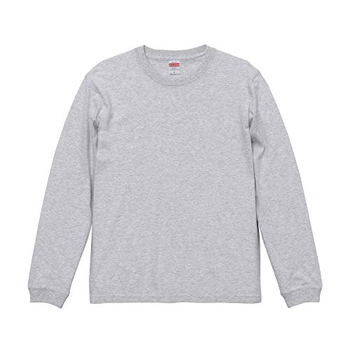 [ユナイテッドアスレ] ロンT 長袖 メンズ レディース ロングTシャツ 無地 Tシャツ 長袖T ロングスリーブ 袖口リブ 大人用 5.6オンス 5011 (アッシュ, M)の商品画像（Amazon）