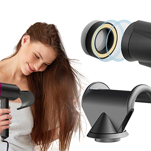 LARIOS Hairdryer attachment for Dyson,Flyaway attachment hair for Dyson,Anti-Flight Nozzle Flyaway Attachment for Dyson Supersonic Hairdryer 【Complimentary Dyson hairdryer attachment holder】,Black