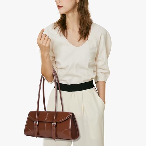Image of YFGBCX Faux Leather Tote Bag for Women Burgundy Purses Small Shoulder Bag Wine Colored Purse Y2k Red Handbag Purse