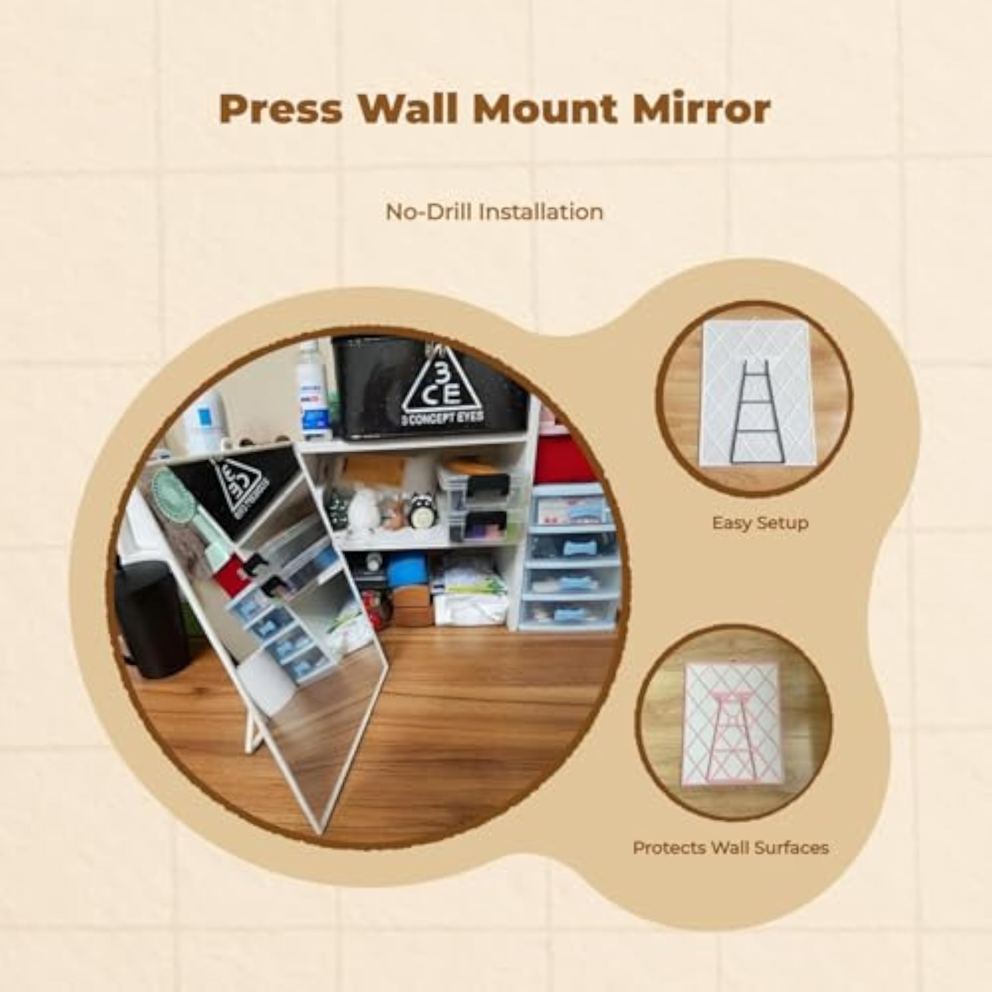 High-Definition Foldable Makeup Mirror for Desktop Use