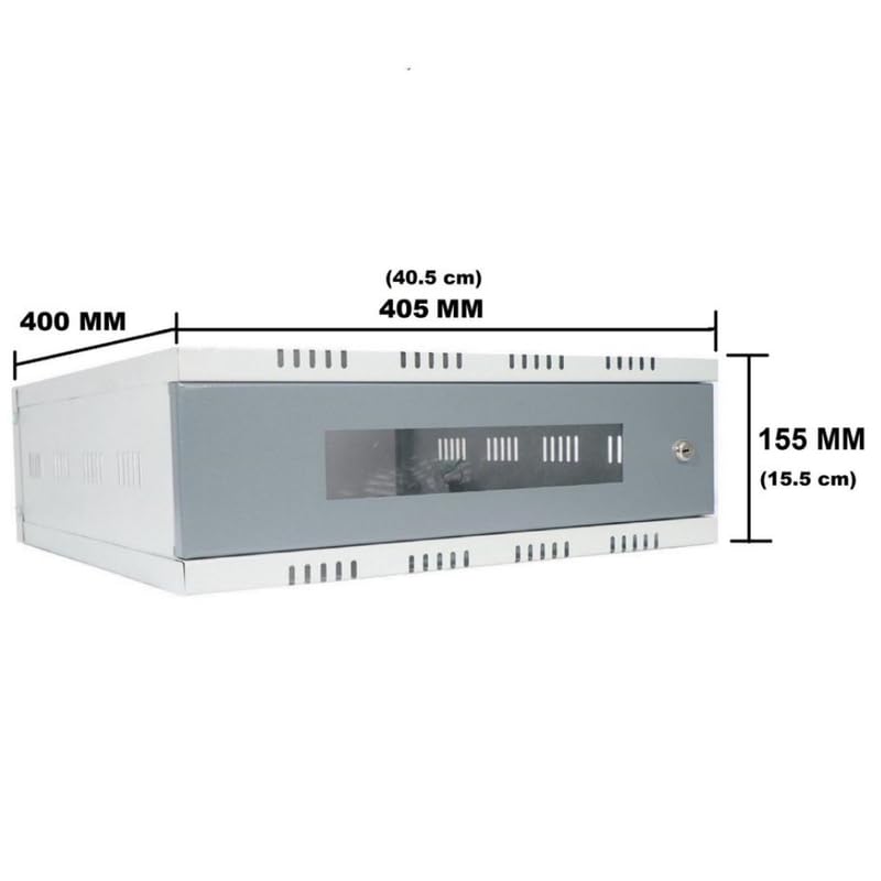 Enfogo ๐๐-๐๐๐๐ซ ๐๐๐ซ๐ซ๐๐ง๐ญ๐ฒ - Wall Mount CCTV DVR NVR Cabinet Box with Lock | 4U Server Rack for Secure DVR/NVR Storage, Cable Management, Ventilated... - Image 4
