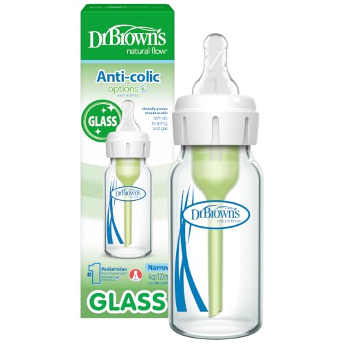 Dr. Brown's Anti-Colic Options+ Narrow Glass Baby Bottle, 4 oz, 1-Pack - image 1