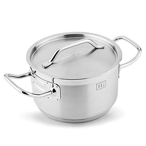 Boj Olla Con Tapa Batería De Cocina Premium - Acero Inoxidable - Recomendada Por Karlos Arguiñano (16 X 9 Cms)