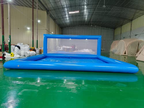 Inflatable 33Ft Volleyball Court Blue Beach Volleyball Net Systems Outdoor Pool,Court Set For Inground Pools For Adult Kids Summer Carnival Party（Including Air Pump） #TOP1